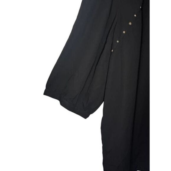 Woman Within Black Sheer 3/4 Sleeve Blouse Top Shirt Plus Size 5X 38/40 Sequins - Picture 5 of 9